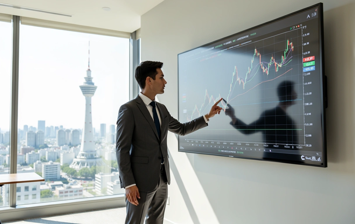 Professional financial analyst working environment